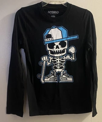 Camiseta Híbrida Ropa Jóvenes Niños Gráfica L Grande Skateboarding Esqueleto Foto 1 de 4