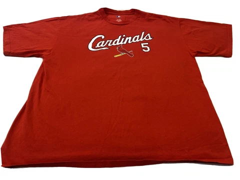 Mens MLB St Louis Cardinals Albert Pujols Jersey #5 T-Shirt Baseball Tee Red 2XL Cover