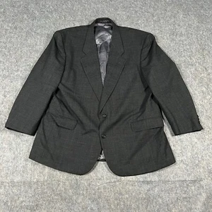 Marc Jeffries Men's Blazer Coat 48R Gray Plaid 100% Pure Wool Single-Breasted - Picture 1 of 10
