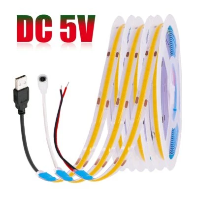 DC 5V LED COB Strip Light USB High Density Linear Lighting 320LED Flexible Tape - Image 1 of 4