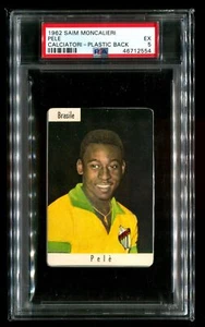*MOLTO RARO* 1962 Saim Moncalieri retro plastica Pelé PSA 5 POP=12 solo 5 superiori! - Foto 1 di 2