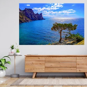 Tropical Tree On The Beach 3d View Wall Sticker Poster Decal A511 - Picture 1 of 2