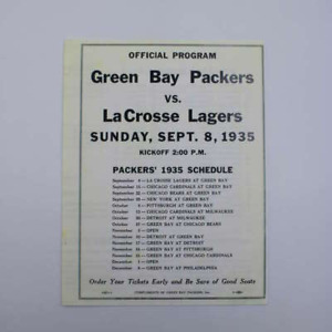 Green Bay Packers vs LaCrosse Lagers 9/8/1935 Official Program Vintage ZJ10731