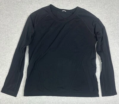 Athleta Momentum 无痕上衣女式 XL 长袖黑色状况完好 — 第 1/4 张图片