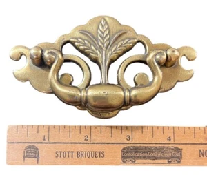 Vintage KBC Brass Drawer Pull / Handle - Wheat Head / Stalk - Chippendale 3” COC - Picture 1 of 4