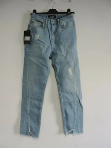 Missguided riot hr twisted hem jeans true stone Size UK 8 NH009 EE 13 - Picture 1 of 4