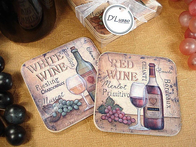 Posavasos diseño vino fondo corcho ducha nupcial favores boda favor25 juegos Foto 1 de 1