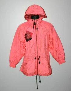 Vintage Kaelin Womens Ski Jacket Size 12 Orange Nylon Windbreaker Retro Hippie - Picture 1 of 12