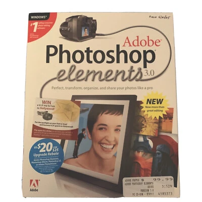 Adobe Photoshop Elements 3.0  - New Open Stock  In Box - Image 1 of 4