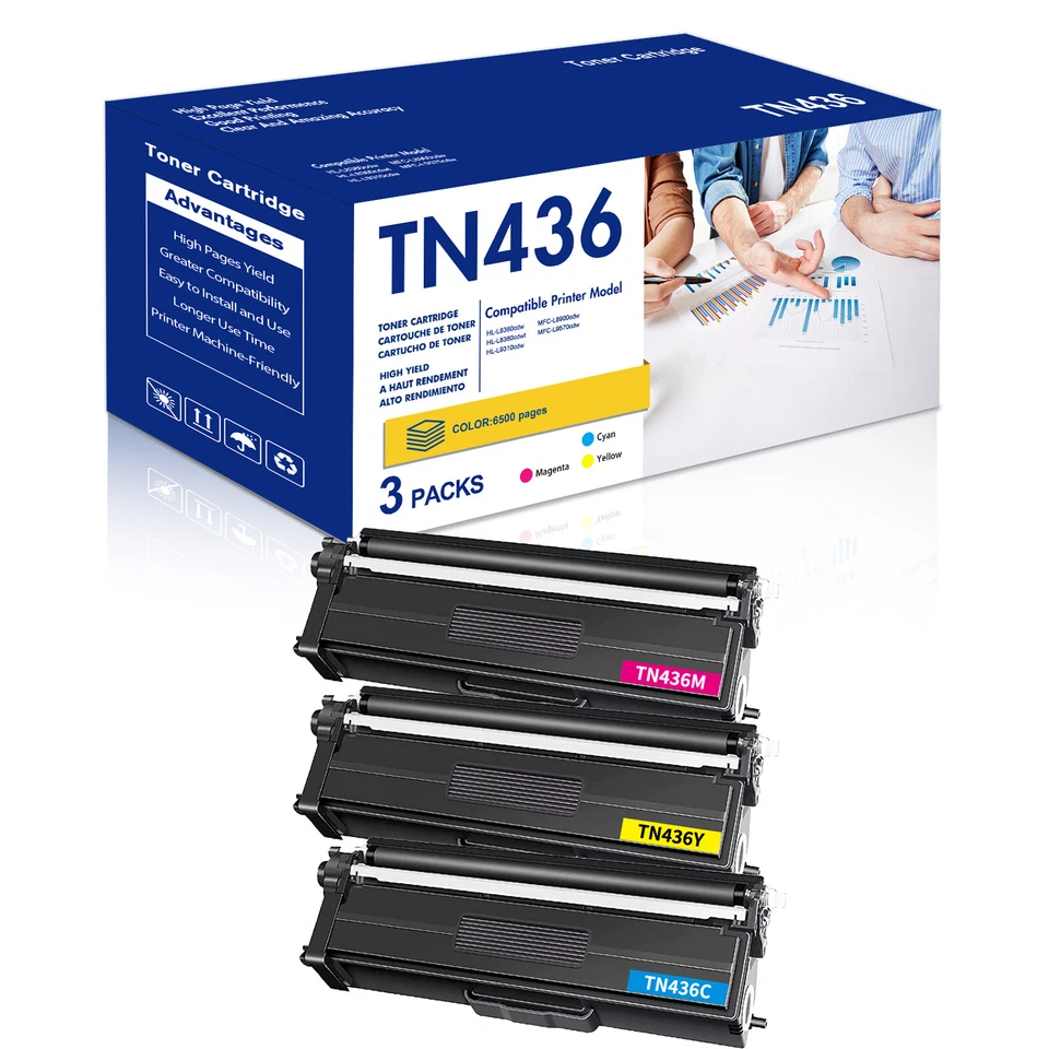 TN436 Black Color Toner Compatible With Brother HL-L8360CDW MFC-L8900CDW Lot - Image 1 of 4