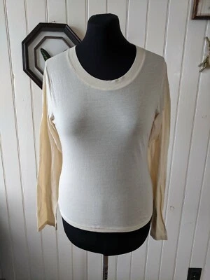 Коробка одежды повседневный длинным рукавом футболка туника белый кремовый совок шеи Sz L новый без ЯРЛЫКОВ - Изображение 1 из 4