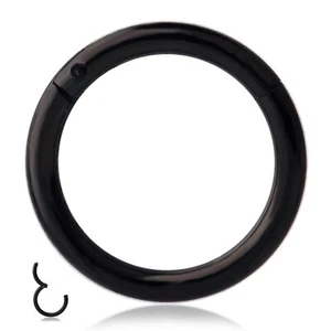 18G/20G NEW Hinged Clicker Solid G23 Titanium Septum Nose Hoop Ear Rings 7/8/9mm - Picture 1 of 8