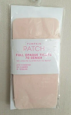 BNWT Pumpkin Patch Brand Baby Girls 6 to 12 Mth Opaque Pink Footed Style Tights - Image 1 of 2