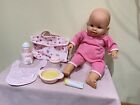 VTG. 2008/13 COROLLE BABY DOLL, TAGGED SLEEPER, SLEEP EYES, 14 IN. 7 ACCESSORIES