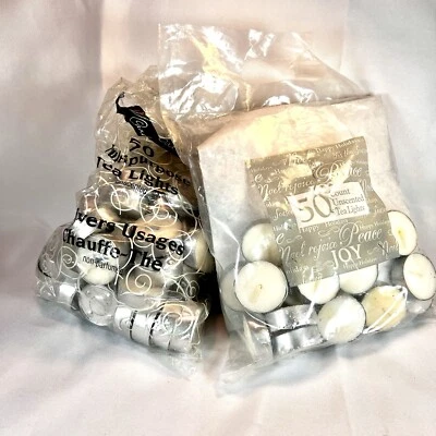 Velas de luz de té paquetes a granel 2,5 horas blancas quemadas sin perfume aproximadamente 60-75 piezas Foto 1 de 4