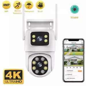 WIFI Camera Dual Lens Dual Screen IP Camera Outdoor 4MP HD Auto Tracking - Picture 1 of 18