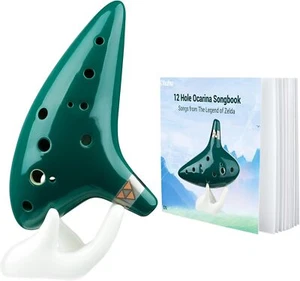 Ohuhu Ocarina 12 Agujeros Alto C Ocarina con Cancionero Exhibición Soporte Bolsa Verde - Imagen 1 de 8