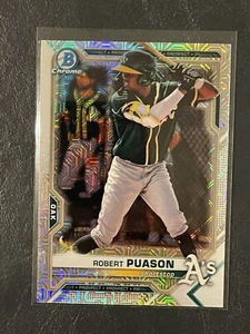 2021 Bowman Chrome Prospects Robert Pauson Mojo Refractor #BCP-45 Oakland A’s - Picture 1 of 2