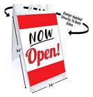 NOW OPEN Signicade 24x36 Aframe Sidewalk Sign Banner Decal NOW SERVING
