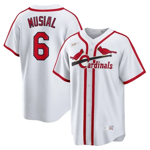 St Louis Cardinals Stan Musial #6 Nike White MLB Cooperstown Collection Jersey Cover