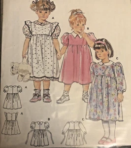 BURDA 4889 Classic Baby or TODDLER GIRL DRESS & Pinafore Multi SZ 12M 18M 2 3 4 - Picture 1 of 5