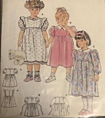 BURDA 4889 Classic Baby or TODDLER GIRL DRESS & Pinafore Multi SZ 12M 18M 2 3 4 - Image 1 of 4