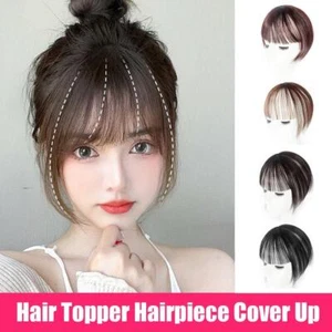 Invisible Seamless Thin Hair Topper Hairpiece Cover 3D Up Bangs ir O0 Good FAST - Picture 1 of 20