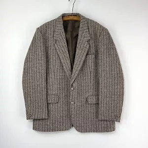 Harris Tweed Dunn & Co Crofters Jacket Mens 42S Brown Houndstooth Sports Blazer - Picture 1 of 15