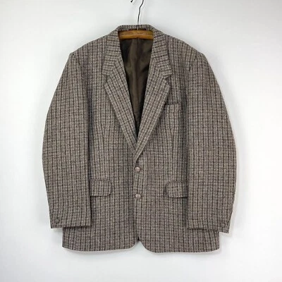 Harris Tweed Dunn & Co Crofters Jacket Mens 42S Brown Houndstooth Sports Blazer - Image 1 of 4