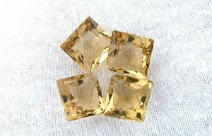 EIN 10mm Quadrat Princess Gold Gelb Citrin Quarz Edelstein Edelstein B24A4 - Bild 1 von 1