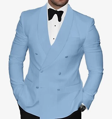 Traje de Hombre Doble Pecho Hombre Blazer Calce Regular Abrigo Esmoquin Novio Boda Baile de graduación Foto 1 de 4