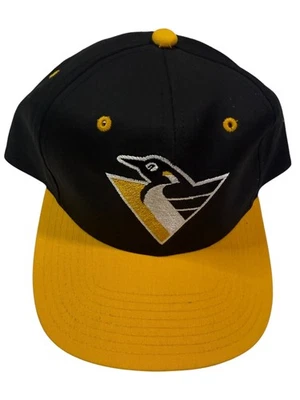 Gorra de equipo de hockey sobre hielo Pittsburgh Penguins de colección para hombre OS negra años 90 Y2K Jagr Foto 1 de 4