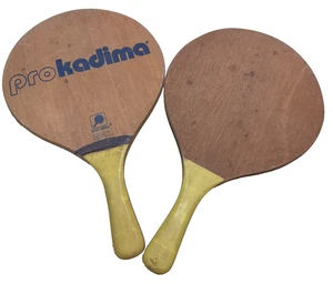 SportDesign Pro-kadima Paddleball in legno con manico giallo da spiaggia - Foto 1 di 2