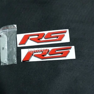 Matte Black Red RS Metal Grille Emblem + Badge Sticker Decal AWD 3D Sports Motor - Picture 1 of 15