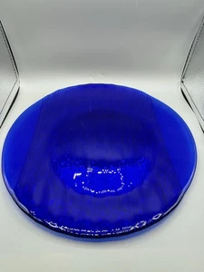 Large Cobalt Blue Glass Ribbed Plate or Platter ~ 13 diameter - Picture 1 of 5