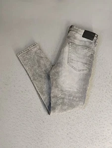 Pantalones de mezclilla para hombre Aeropostale 29X30 gris súper ajustados desgastados entrepierna lisa 28" - Imagen 1 de 13