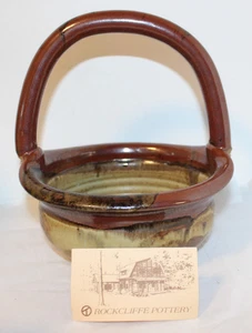 Rockcliffe Pottery, Ontario /Tony Orschot/Rustic Brown & Beige Basket - Picture 1 of 7