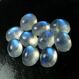 Natural Rainbow Moonstone Oval Cabochon 3x5mm to 12x16mm Loose Gemstone - Picture 1 of 3