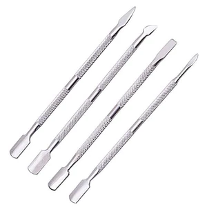 4 Pz/set Acciaio Doppia Estremità Spingi Cuticole Rimuovi Pelle Morta Pulitore Manicure C - Foto 1 di 14