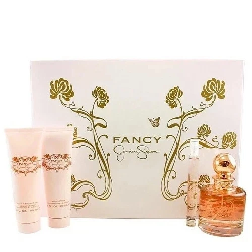 Fancy by Jessica Simpson Mujeres 4 piezas 3,4 oz y 0,34 oz EDP, 3 oz Loción y Gel de Ducha Foto 1 de 1