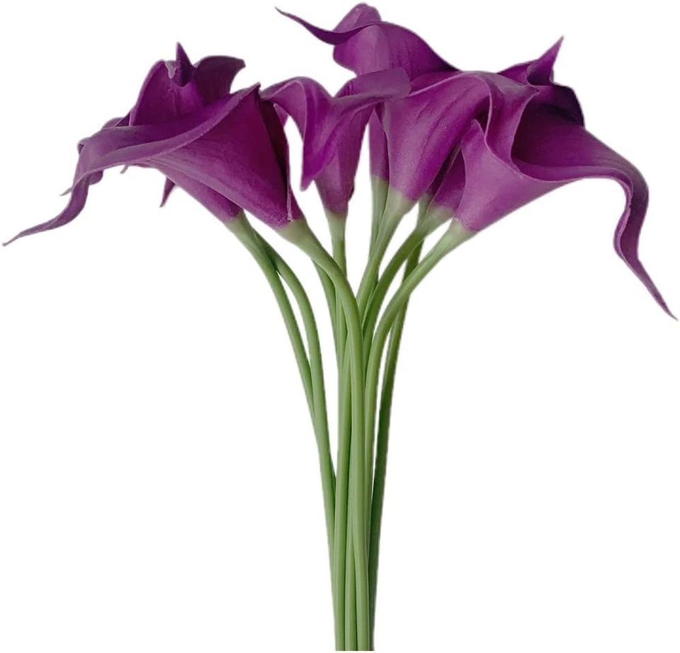 10Pcs Calla Lily Lataex Real Touch Flower Bridal Wedding Bouquet for Wedding Gar - Image 1 of 4