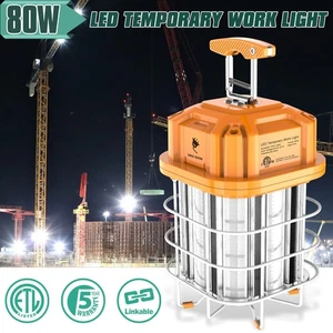 80W LED Temporary Work Light Linkable Jobsite Construction Hanging Lamp 11,600LM - Picture 1 of 8