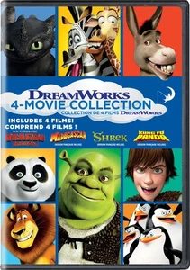 How To Train Your Dragon / Madagascar / Shrek / Kung Fu Panda 4-Movie Coll (DVD) - Picture 1 of 2