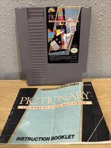 Pictionary Nintendo NES Authentic Cartridge Manual & Dust Cover FREE SHIPPING - Picture 1 of 7