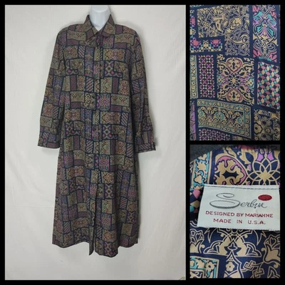 Serbin of Florida by Murial Ryan Dress Med Geometric Floral Vintage 1960's Midi - Image 1 of 4