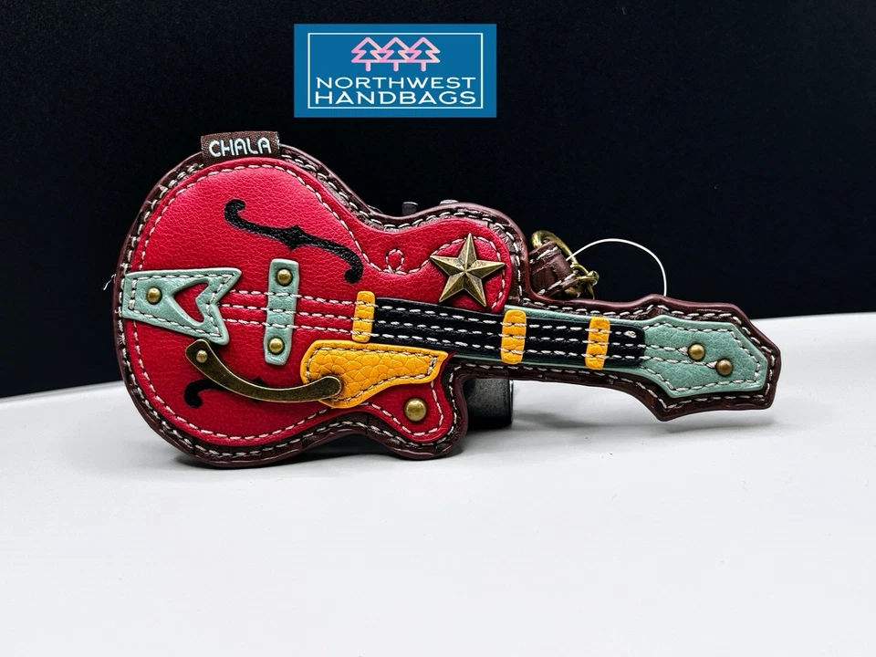 GUITAR MUSIC BAND KEY FOB COIN PURSE KEYCHAIN CHALA