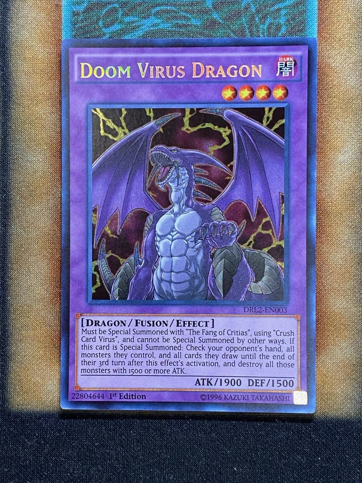 Yugioh Doom Virus Dragon DRL2-EN003 Secret Rare 1st Ed NM - Image 1 of 1