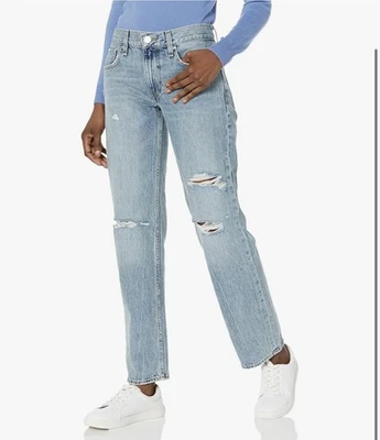 Pantalones de mezclilla Hudson Waterfall Dest Jocelyn tiro bajo rectos calce suelto, para mujer, 23 Foto 1 de 3