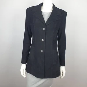 Vintage Blockout Size 12 Classic Jacket 3/4 Length Long Sleeve Black Pockets - Bild 1 von 12
