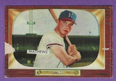 Bowman #103 1955 Eddie Mathews - Milwaukee Braves - Fair Foto 1 de 2